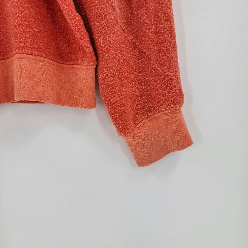 Wildfox kids anchor crew neck long sleeve orange shirt girls 7/8 medium